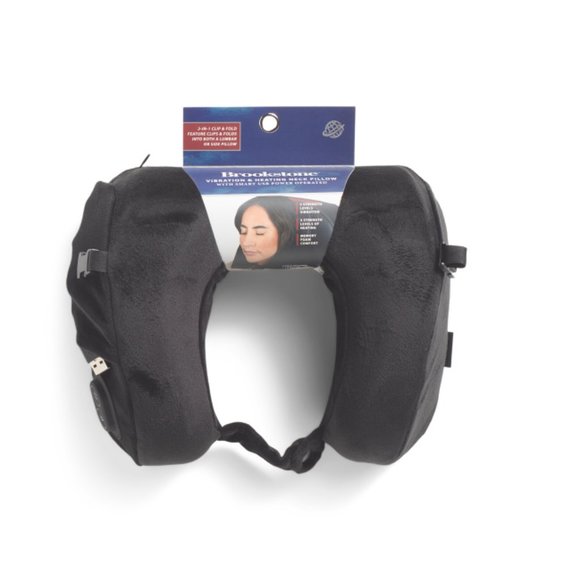 Brookstone Intimates & Sleepwear Brookstone Black Vibration And Heating Neck Pillow Poshmark